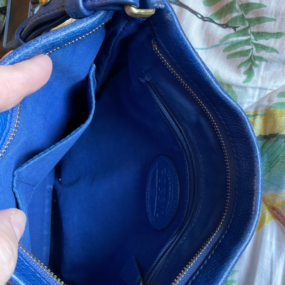 Fossil blue leather shoulder bag - Picture 6 of 16